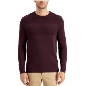 Club Room Mens Cotton Solid Textured Crewneck Sweater pullover XXL
